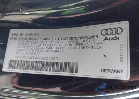 2010 Audi S5 4.2 Premium Plus z USA, uszkodzony, nr VIN WAUVVAFR4AA007450